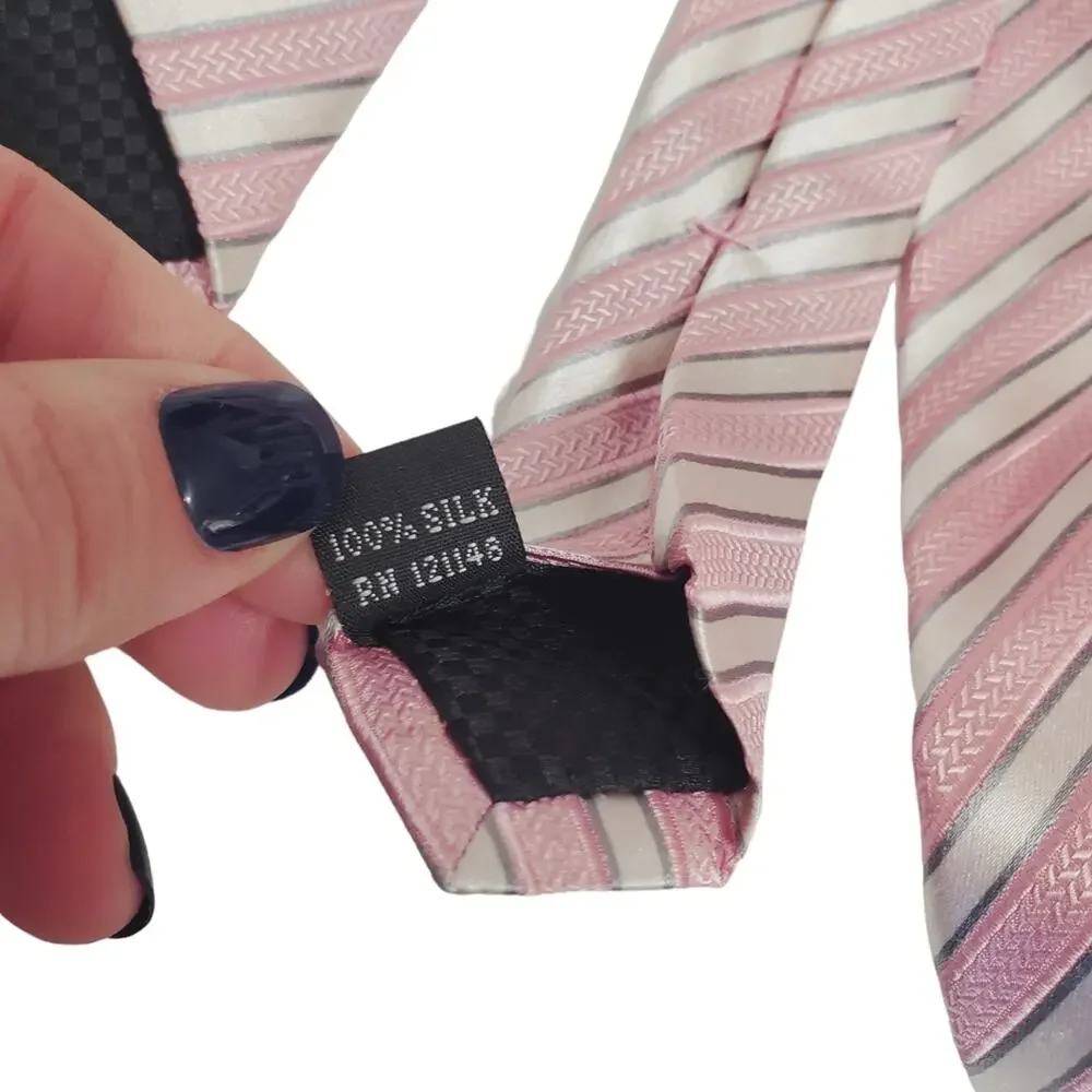 Sean John | 100% Silk Pink Stripe Tie
